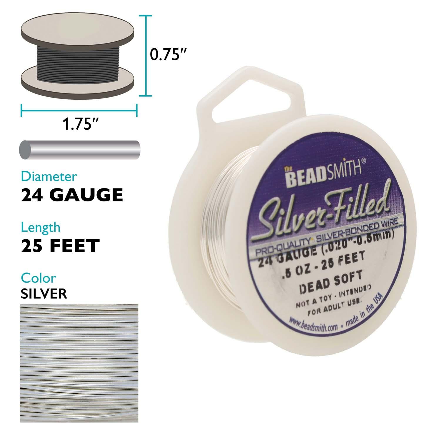 silver filled 1/2 oz dead soft 24ga 25ft -BeadSmith.com